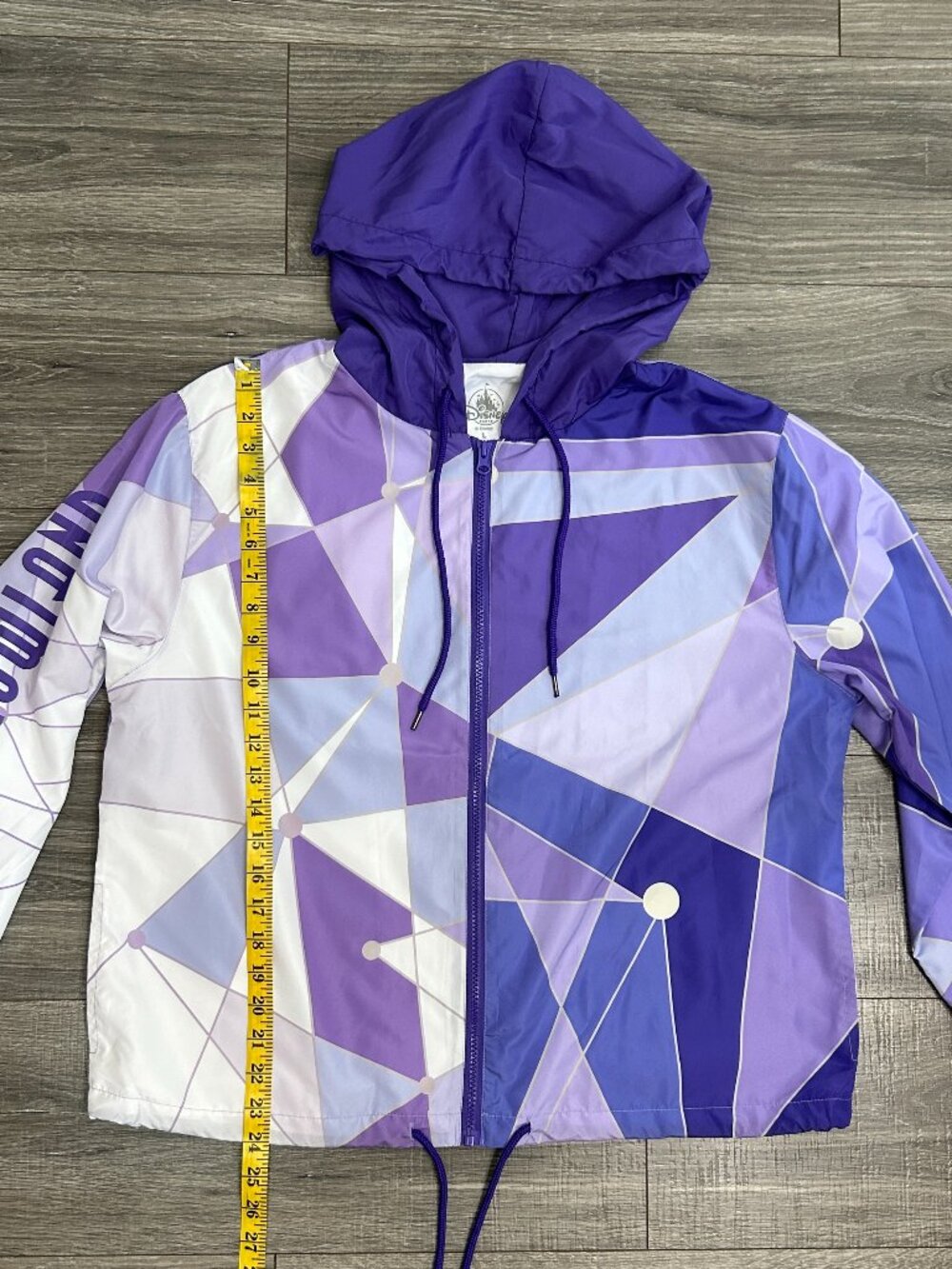 Disney Parks Tomorrowland Purple Wall Hooded Windbreaker Women's Large - Picture 14 of 16